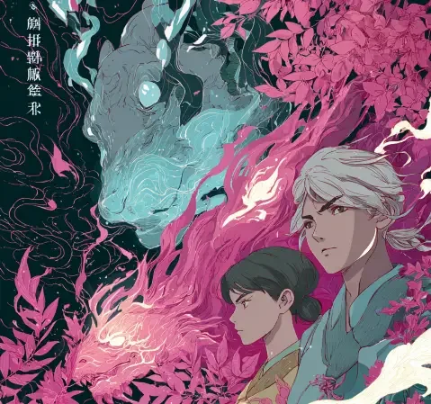 恋爱漫画分类封面，描绘男女主角相遇的场景